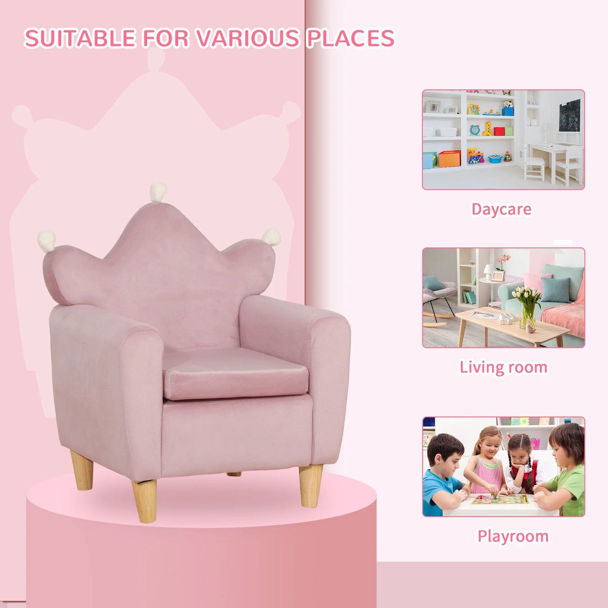 Pink Kids Sofa Chair U3278