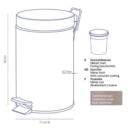 Cashmere Brown Dust Bin B214