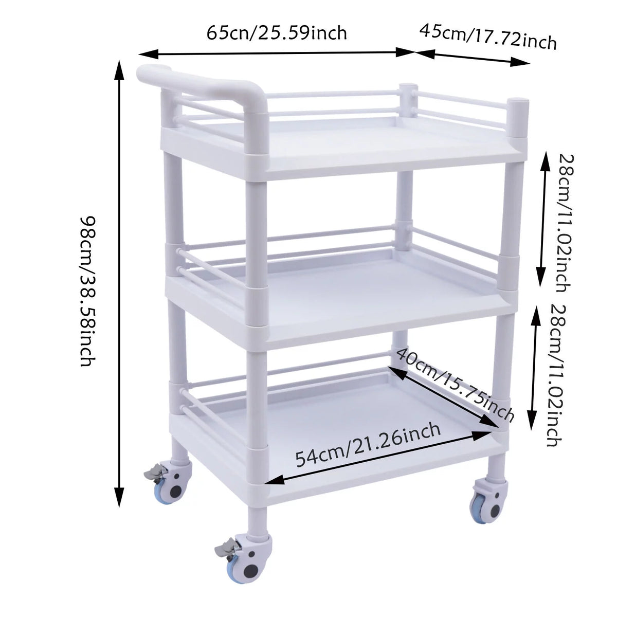 3 Tier Rolling Utility Cart Q479