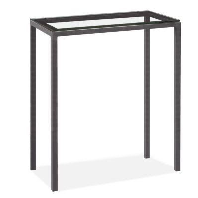 Clear Tempered Glass Bar Table with Steel Base J738678
