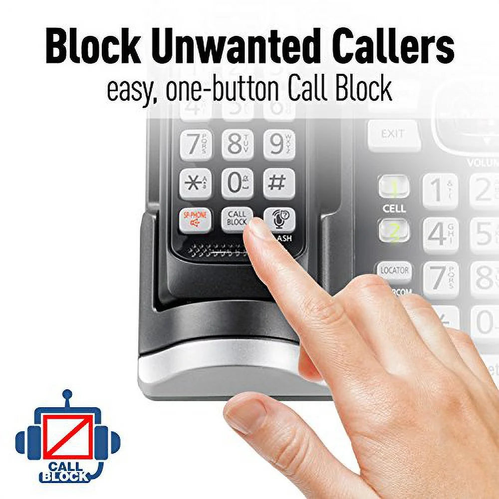 DECT 6.0 Expandable Cordless Phone System with Answering Machine - 3 Handsets T36480