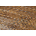 Brindled Pine Upholstered Bench with Faux Leather Seat K9459