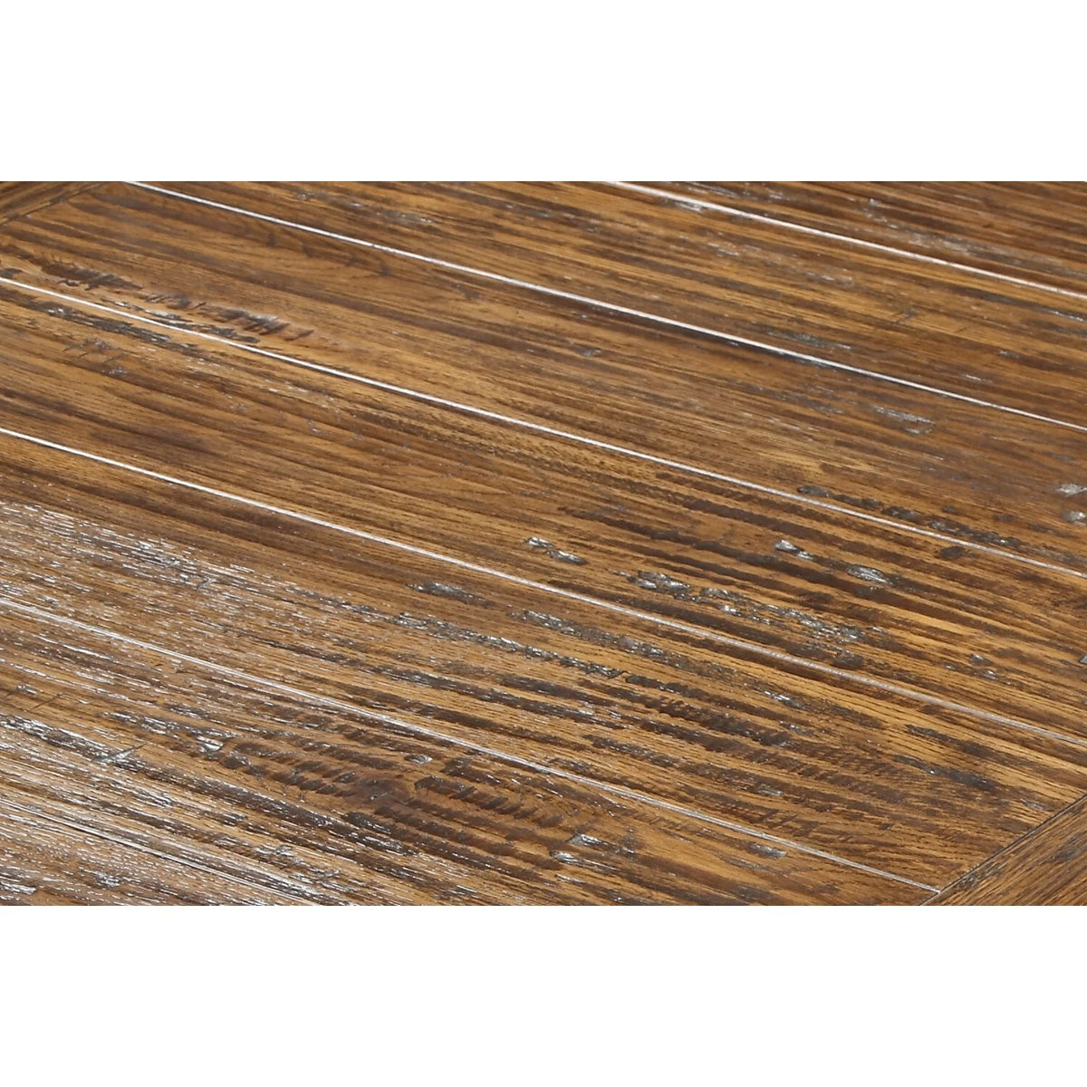 Brindled Pine Upholstered Bench with Faux Leather Seat K9459