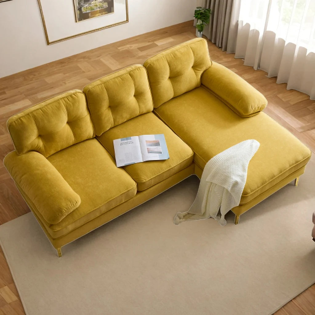 83" Velvet L-Shaped Sectional Sofa X2404