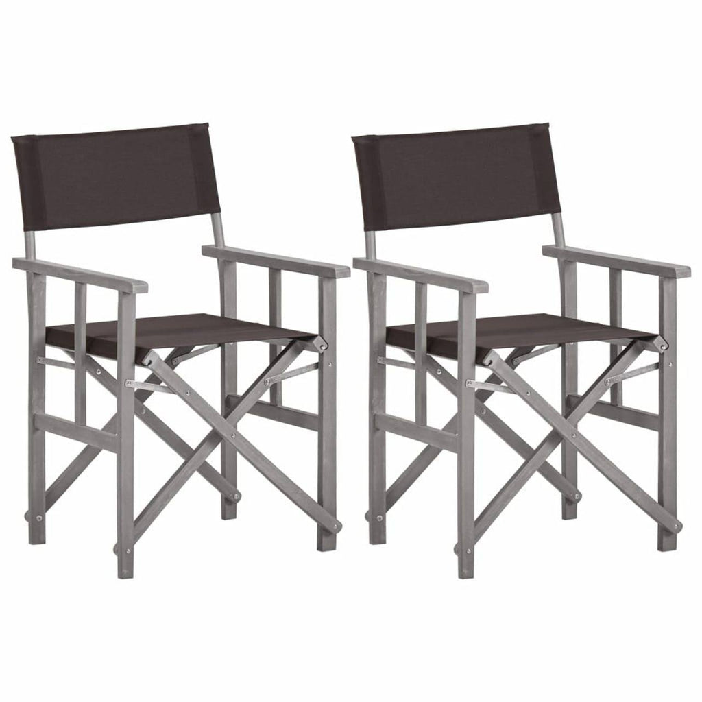 2 Pcs Solid Acacia Wood Director's Chairs R859