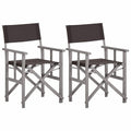 2 Pcs Solid Acacia Wood Director's Chairs R859