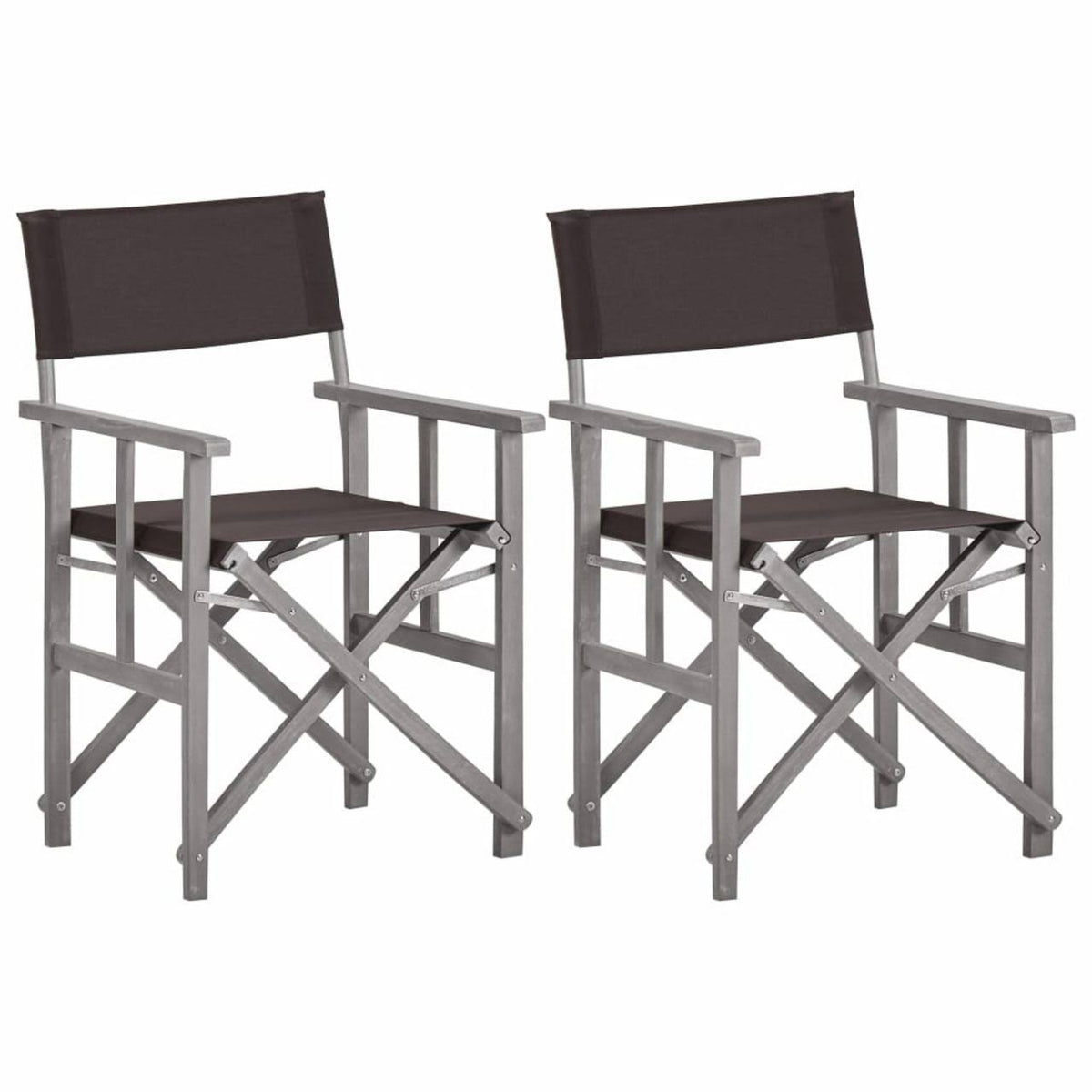 2 Pcs Solid Acacia Wood Director's Chairs R859