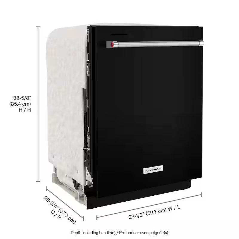 Black Built-In Dishwasher with Stainless Steel Tub W812