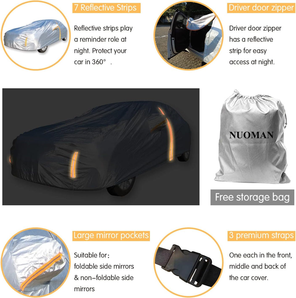 6 Layers Waterproof Cotton SUV Car Cover with Zipper T417331
