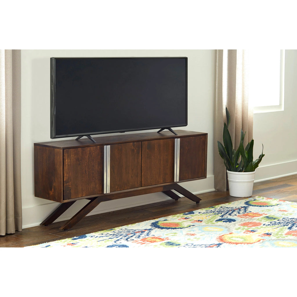 59" Wide Solid Wood Walnut TV Stand F967165
