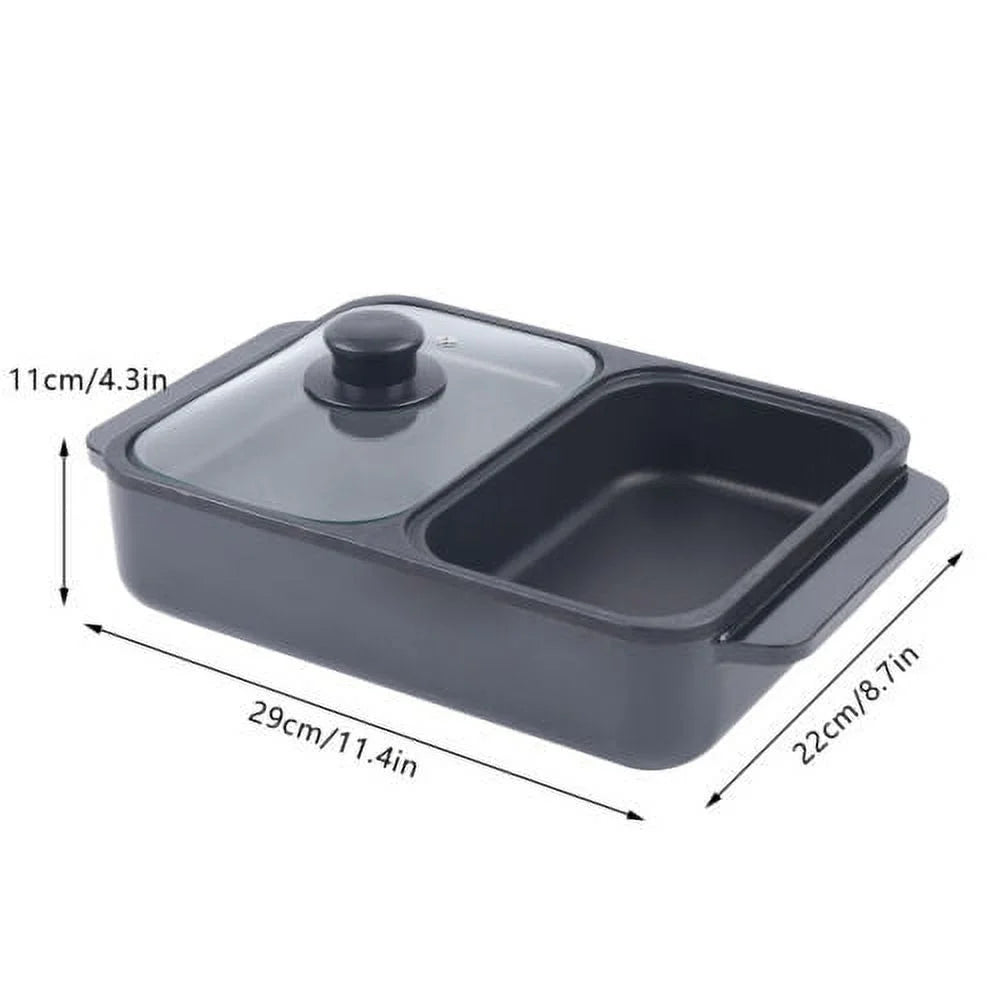 2 in 1 Non-Stick Electric Hot Pot BBQ Grill Pan 110V Y48440