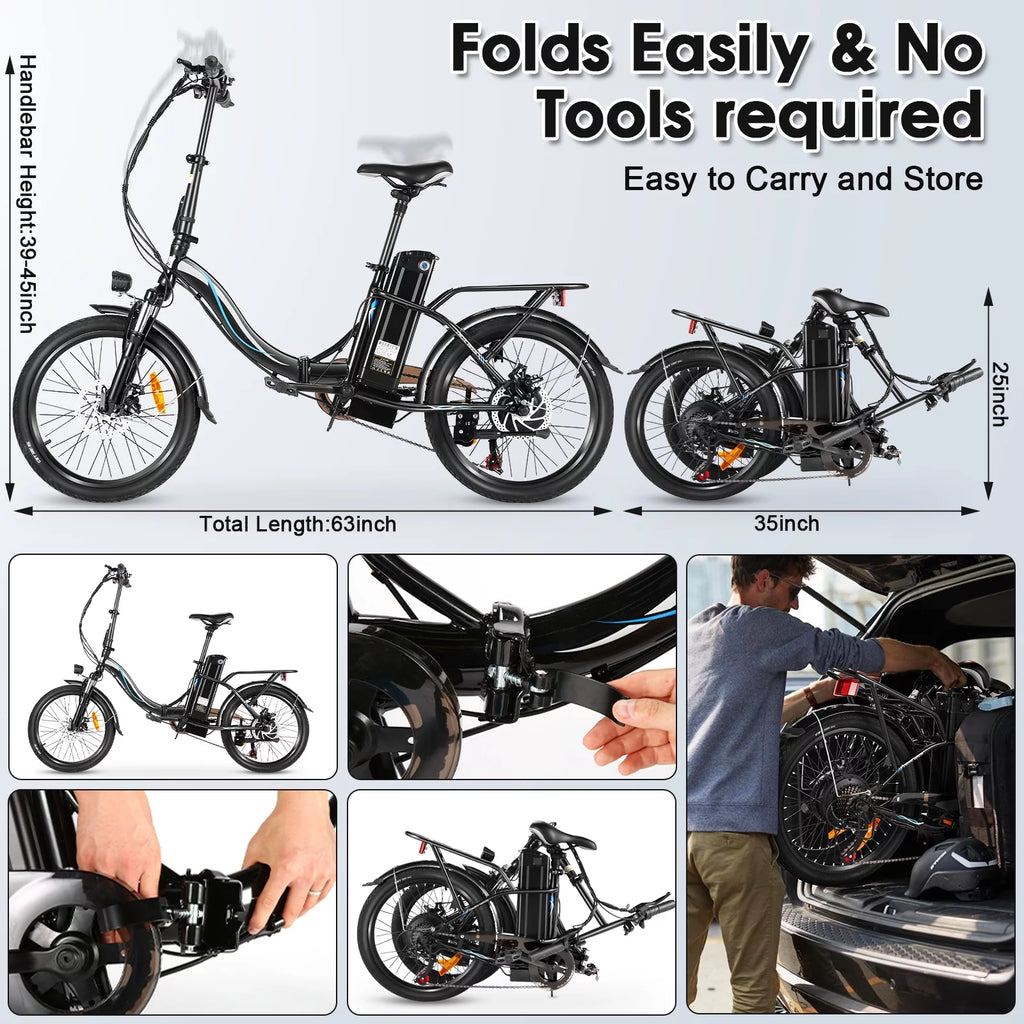 500W Folding Electric Bike for Adults T823
