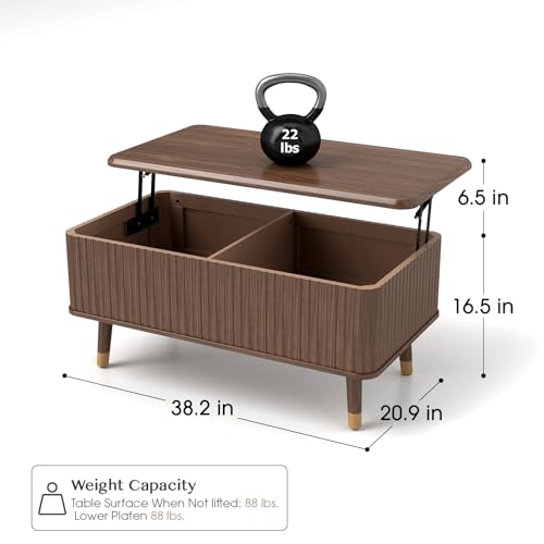 Lift Top Coffee Table with Storage Shelf W5268