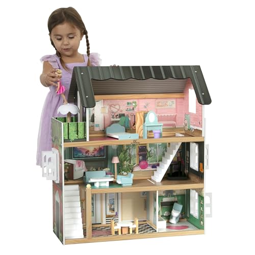 3-Story Dollhouse with 4 Rooms and 16 Accessories C86645