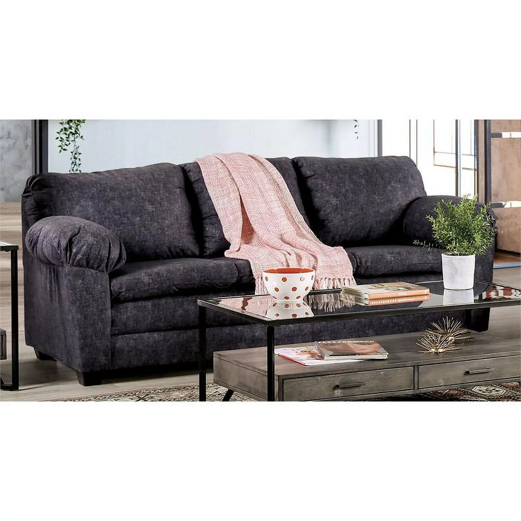 Charcoal Fabric Upholstered Sofa J8476