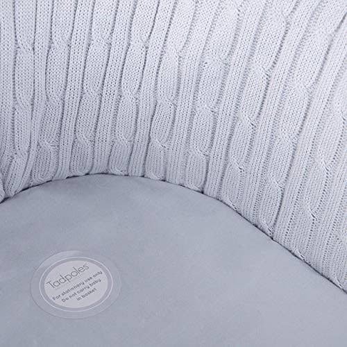 Grey Cable Knit Moses Basket and Bedding Set E9892