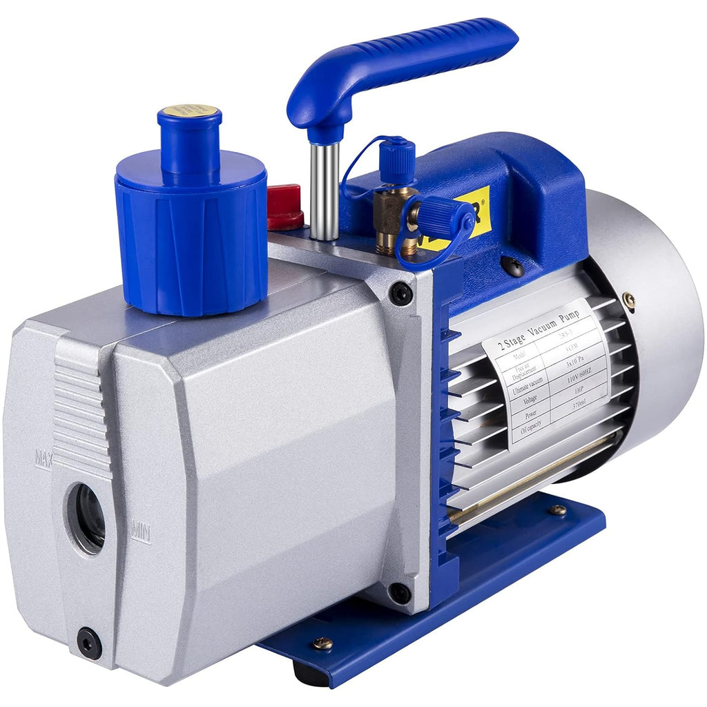 9 CFM 1 HP Single Stage Air Conditioning Vacuum Pump 110V 5PA Rotary Vane Vacuum Pump K2227