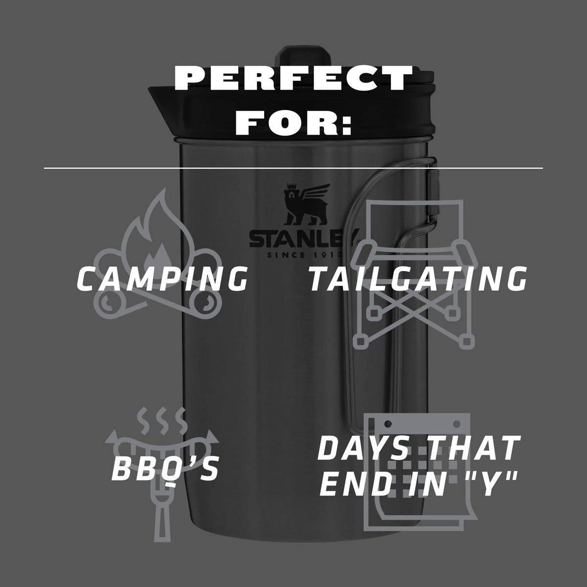 Stainless Steel Camping French Press Coffee Maker, 32 oz O761