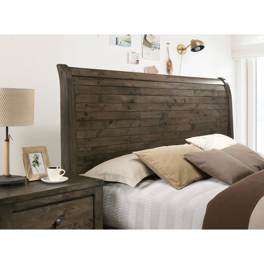 Grey-Brown Sleigh Bed Queen S275979