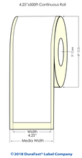 4.25x22 x 500ft Inkjet Glossy Clear Bopp Label Roll O2248