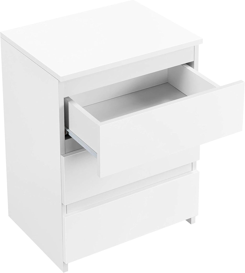 Black Wood End Table with 3 Drawers J10674