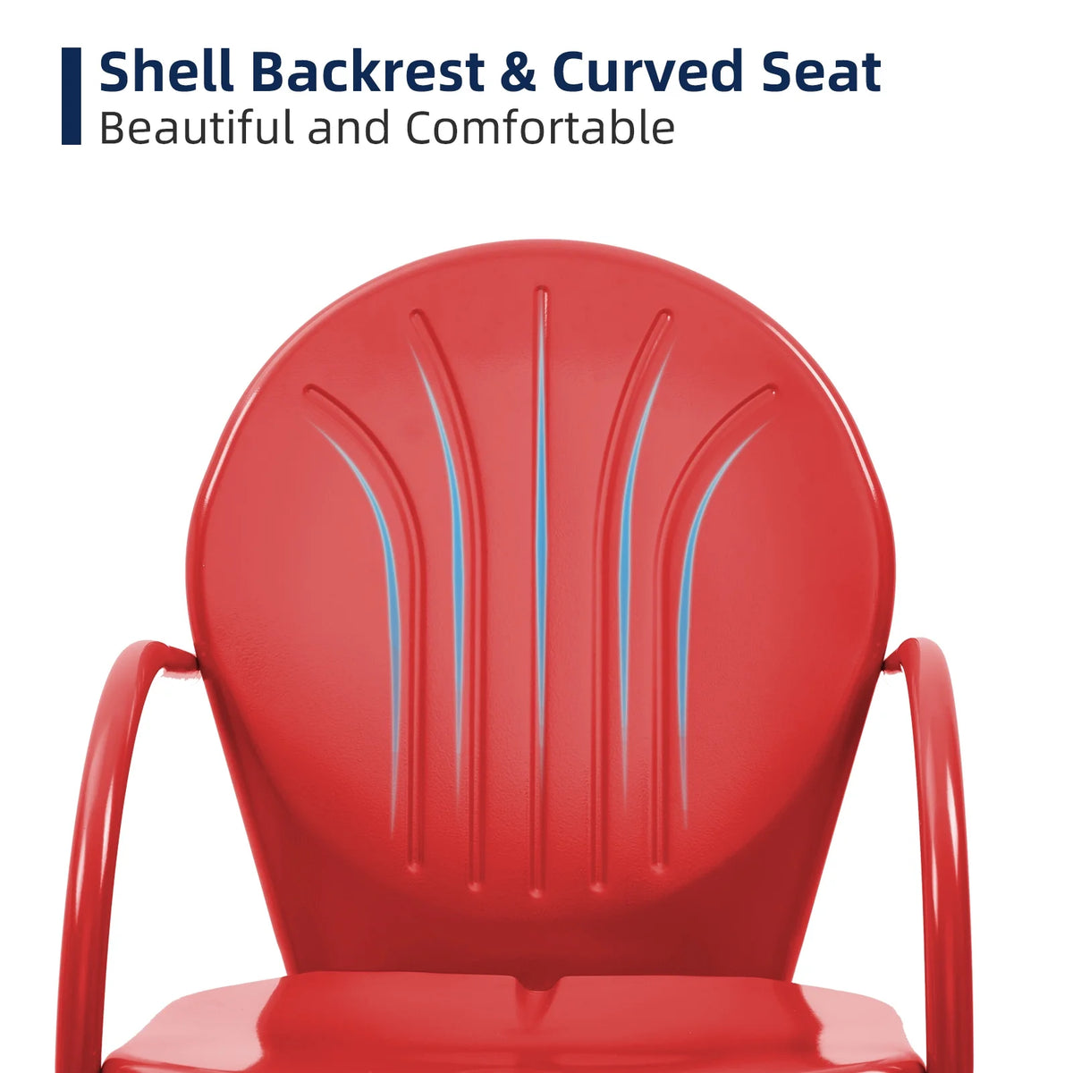 3 Pieces Patio Bistro Set Metal C-Spring Motion Armchairs with Round Side Table Red H64172