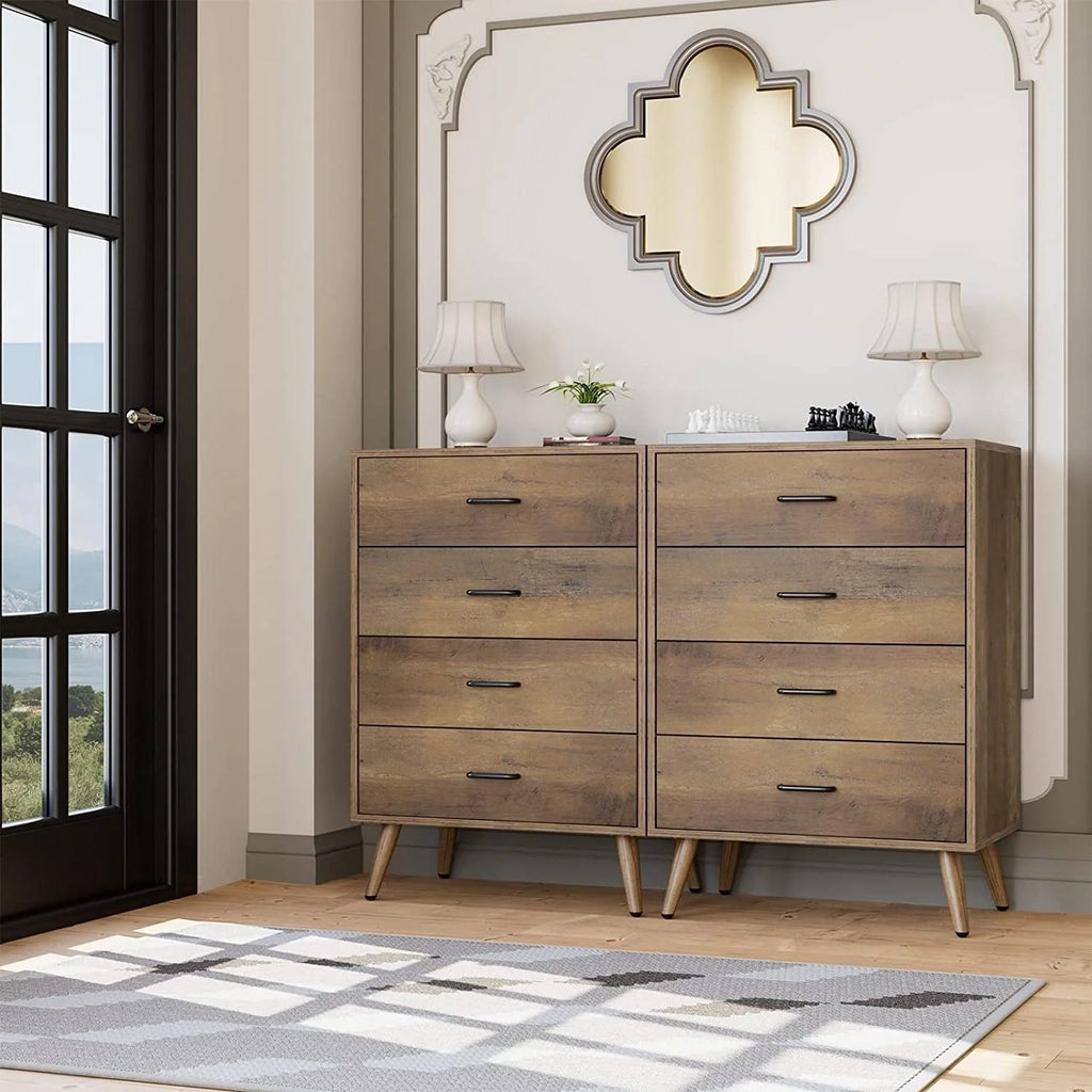 4-Drawer Brown Wood Chest Cabinet N629