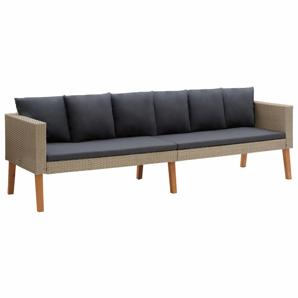 2 Piece Poly Rattan Patio Set with Cushions P4874