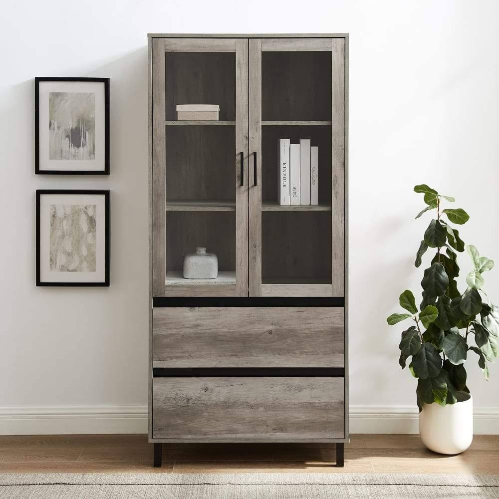 Glass Door Storage Hutch P674