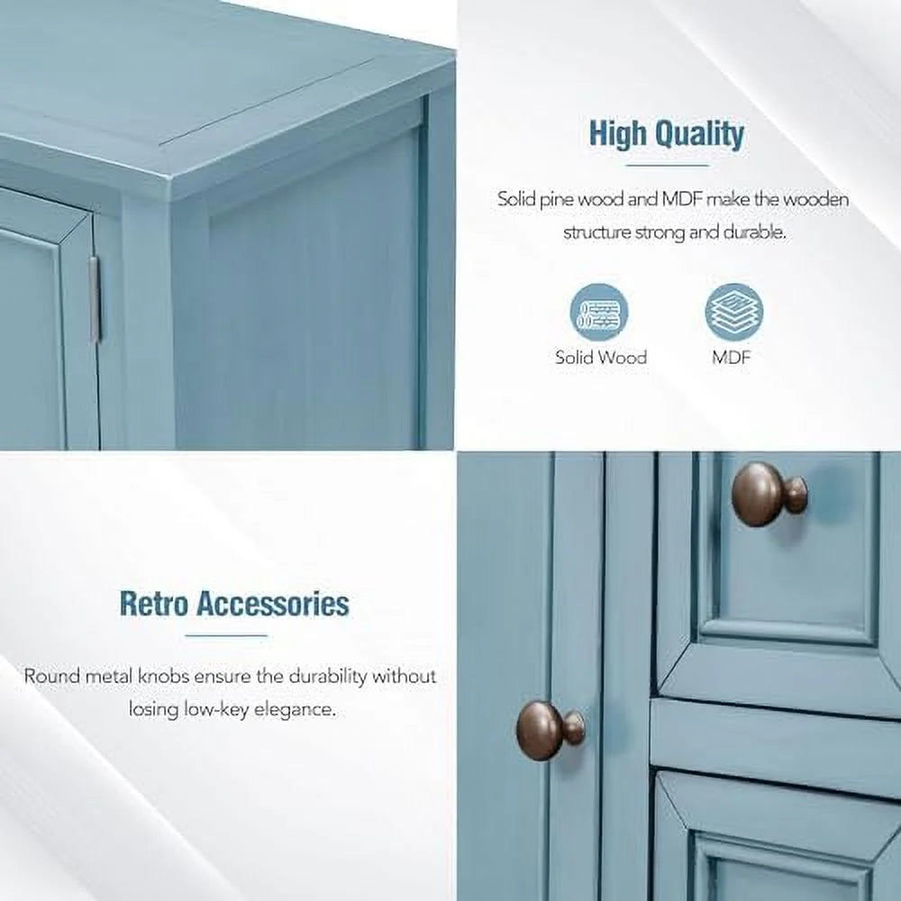 Dark Blue 46'' Entryway Table with 2 Doors and 4 Drawers H3232