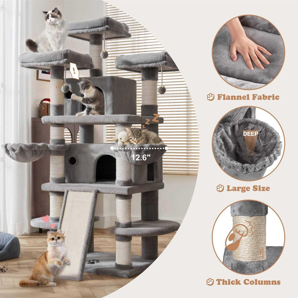68 Inch Multi-Level Cat Tree with Scratching Posts O5773