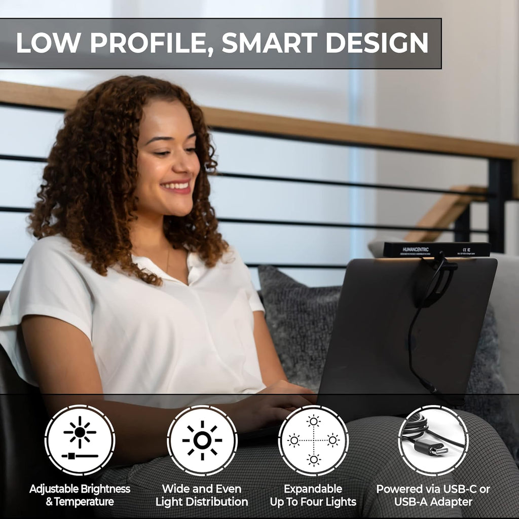 Video Conference Lighting for Monitor and Laptop, USB-C, Single Kit P595067