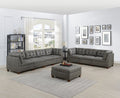 Antique Grey 8Pc Modular Sofa Set Leatherette Tufted Couch S92133
