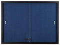 Blue Fabric 48 inch x 36 inch Locking Bulletin Board C420764