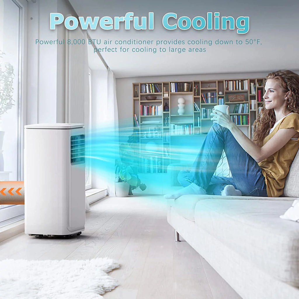 8000 BTU Portable Air Conditioner with Dehumidifier and Fan X957
