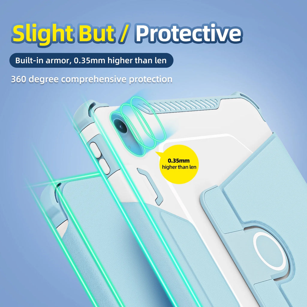 Skyblue Rotating Case for iPad 10th Generation 10.9-inch with Pencil Holder M6921