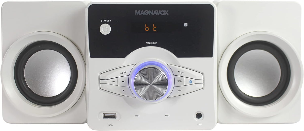3-Piece Top Loading CD Shelf System with Bluetooth Radio in White M41474