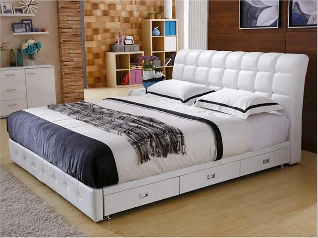 King Size Genuine Leather Bed F262