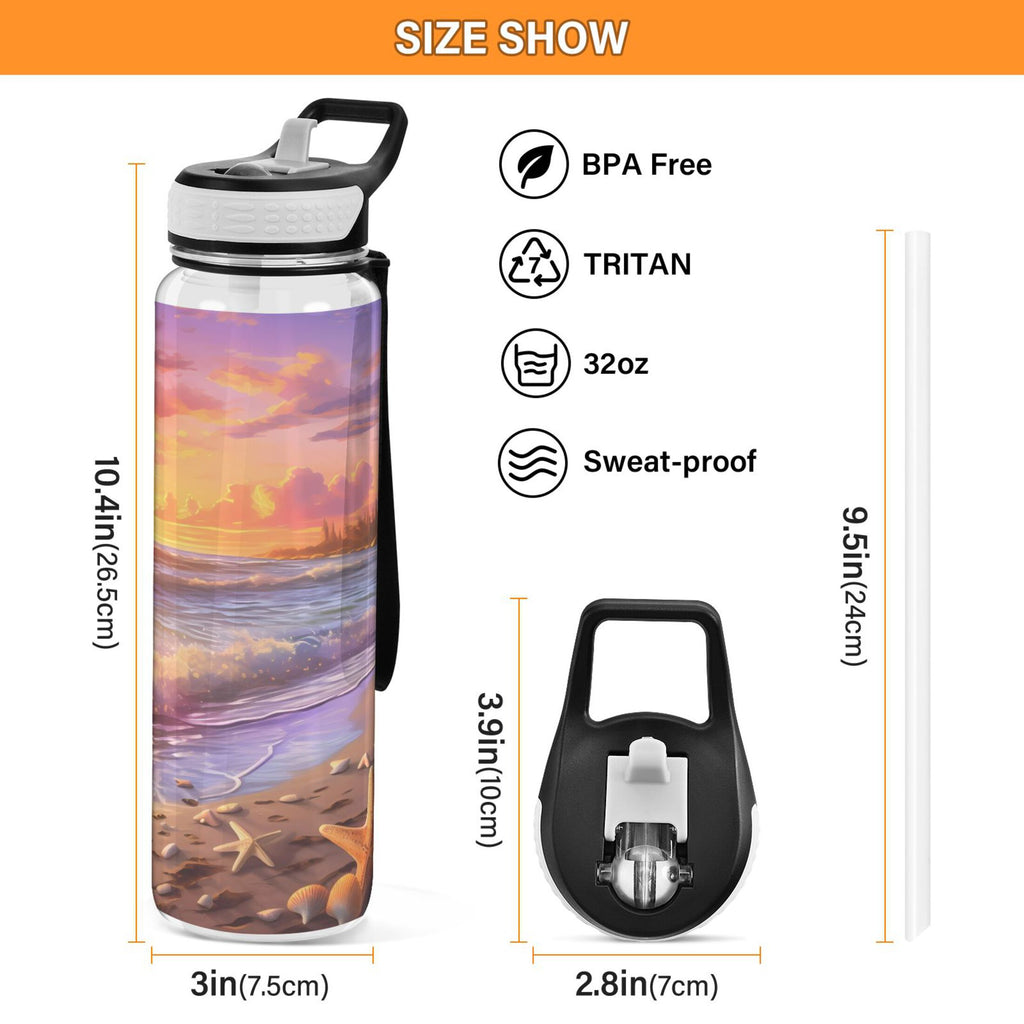 32oz Leakproof Tritan Sports Water Bottle with Straw E58041