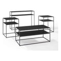 4Pc Matte Black Coffee Table Set W64162