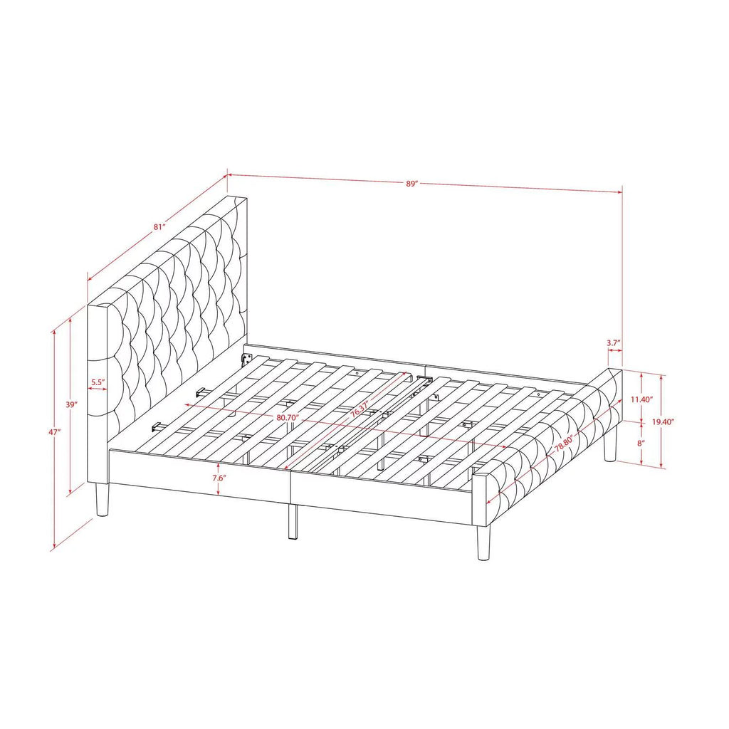 2 Pieces Wood King Bedroom Set L88986