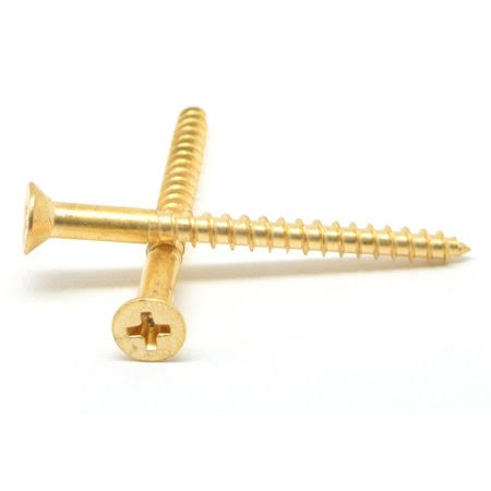 Brass Wood Screw Flat Head Phillips Pk 50 A7637