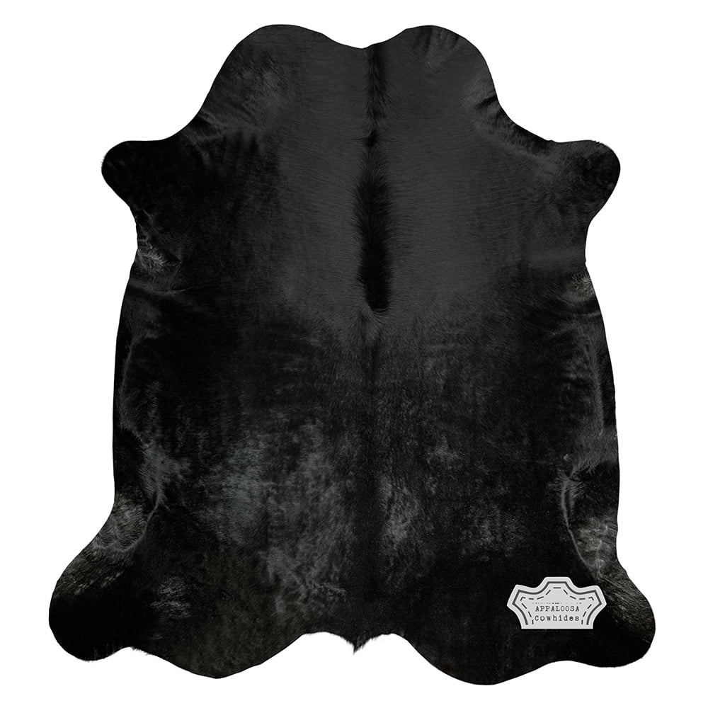 Solid Black Cowhide Rug 5' x 7' F742798