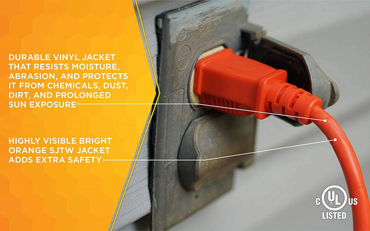 16 Gauge 100' Orange SJTW Extension Cord H260319