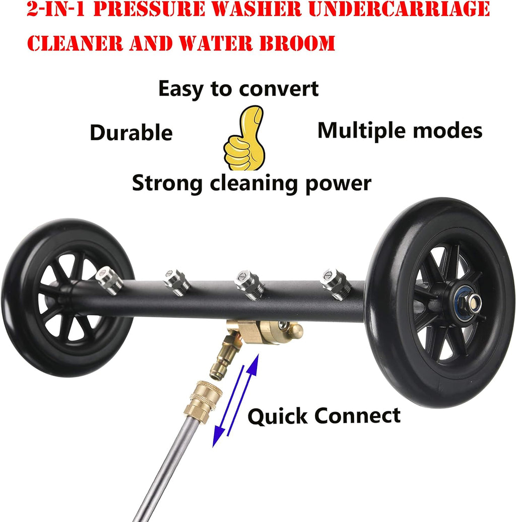 16 Inch Underbody Car Wash Water Broom with 3 Pieces Extension Wand, 4000 PSI V23734
