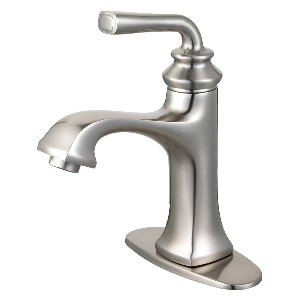 Brushed Nickel Single-Handle Bathroom Faucet with Push-Up Drain H186