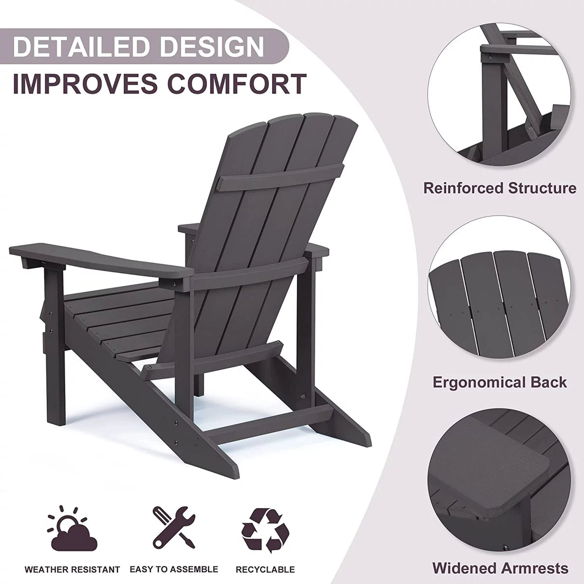 2 Pcs HIPS Adirondack Chair F78104
