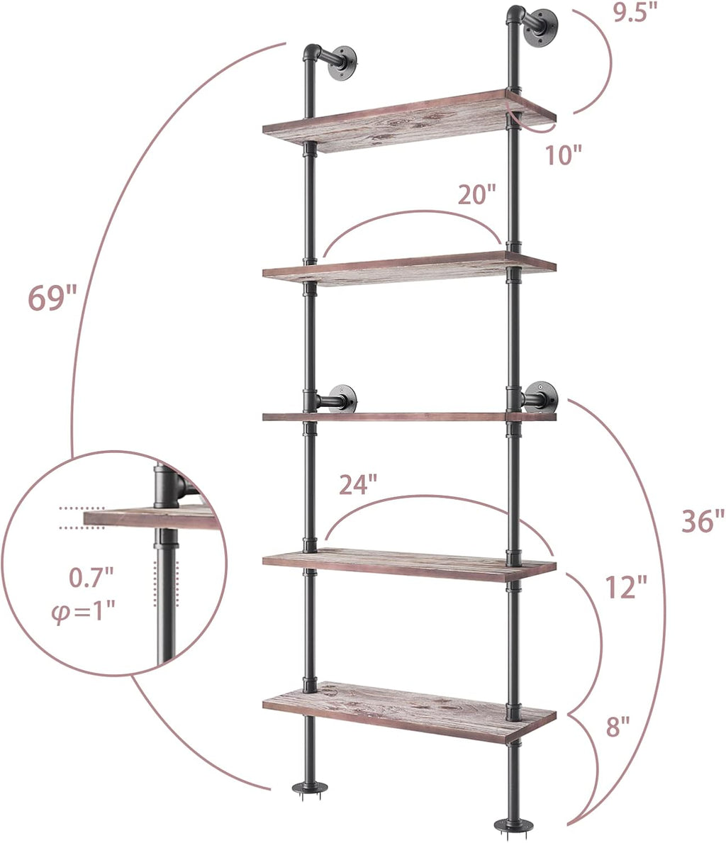 6 Tier Solid Wood Ladder Shelf V17188