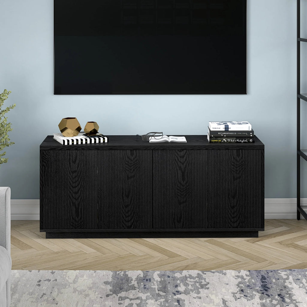 Black Grain Rectangular TV Stand U599