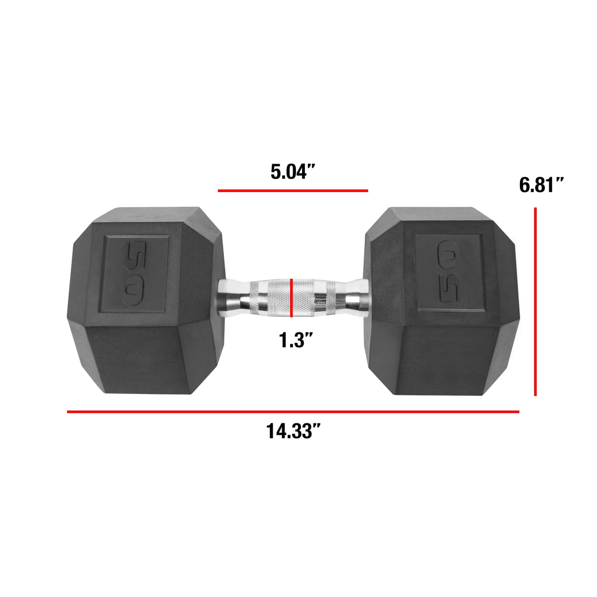 50lb Coated Hex Dumbbell I766